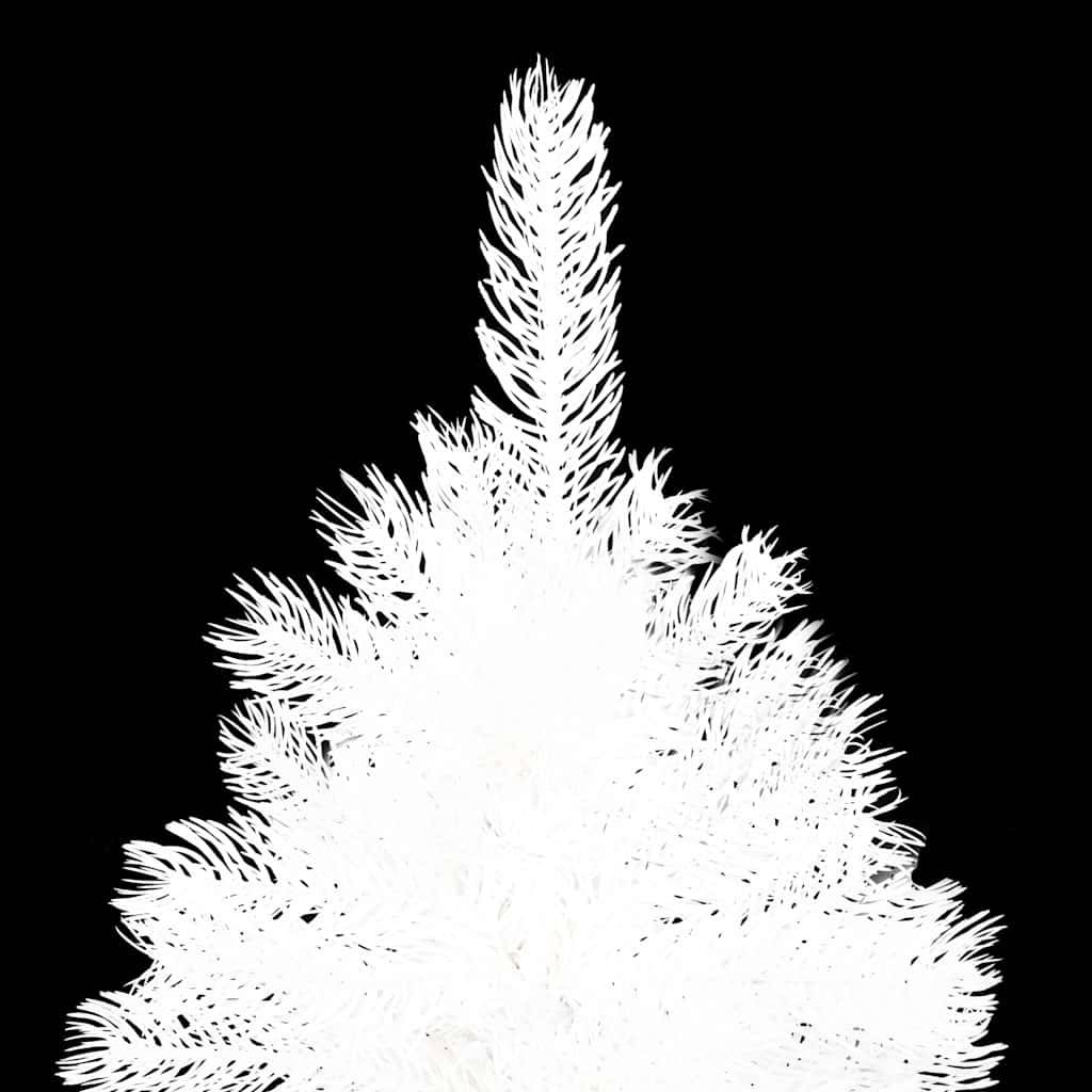 vidaXL Künstlicher Weihnachtsbaum mit Beleuchtung & Kugeln Weiß 210 cm
