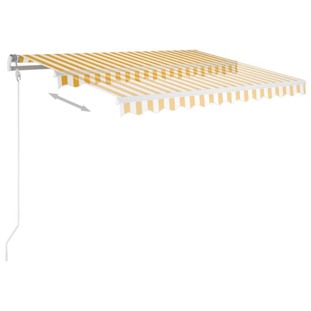 vidaXL Markise Automatisch Einziehbar 350x250 cm Gelb und Weiß