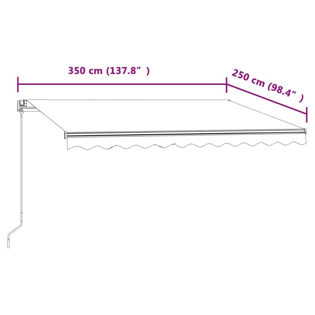 vidaXL Markise Automatisch Einziehbar 350x250 cm Gelb und Weiß