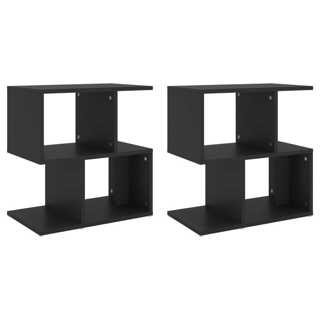 vidaXL Nachttische 2 Stk. Schwarz 50x30x51,5 cm Holzwerkstoff