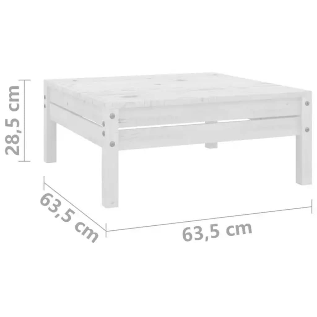 vidaXL Gartenhocker Weiß Massivholz Kiefer