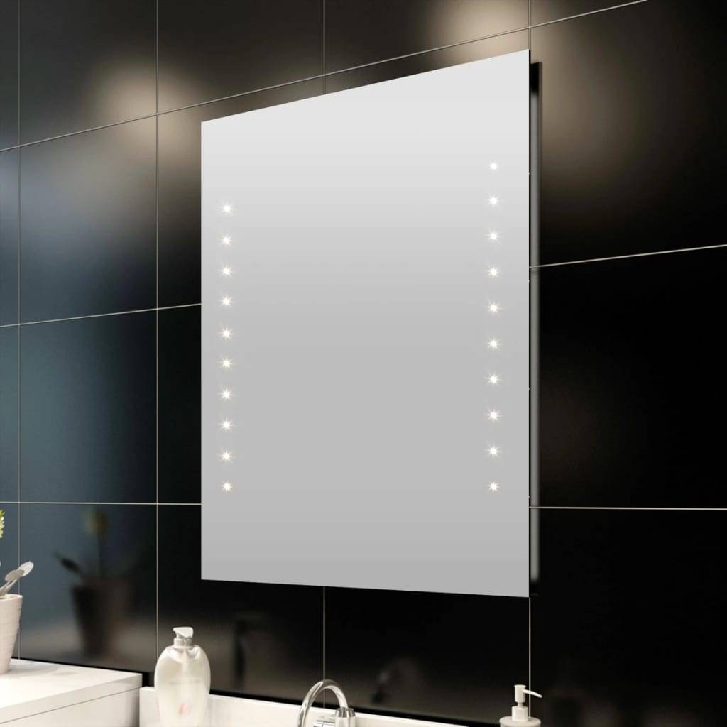 vidaXL Badspiegel 60x80 cm mit LED-Leuchten