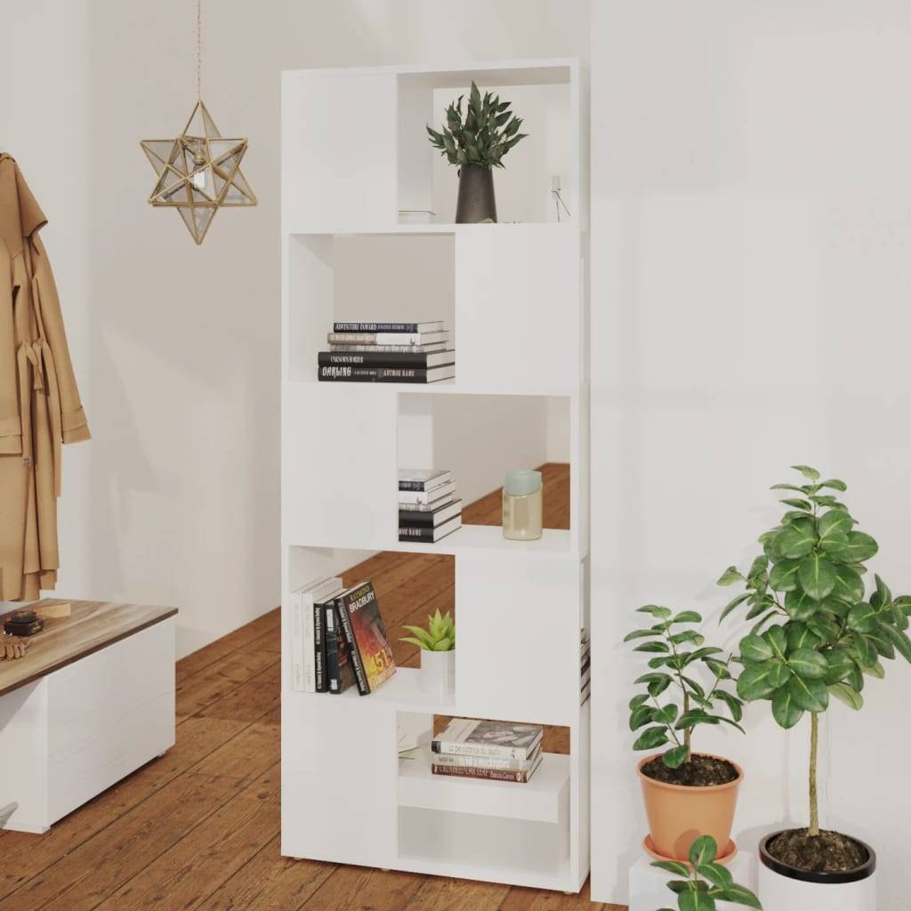 vidaXL Bücherregal Raumteiler Weiß 60x24x155 Holzwerkstoff