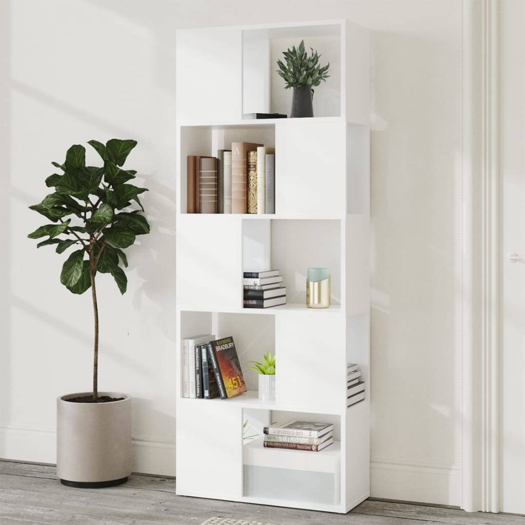 vidaXL Bücherregal Raumteiler Weiß 60x24x155 Holzwerkstoff