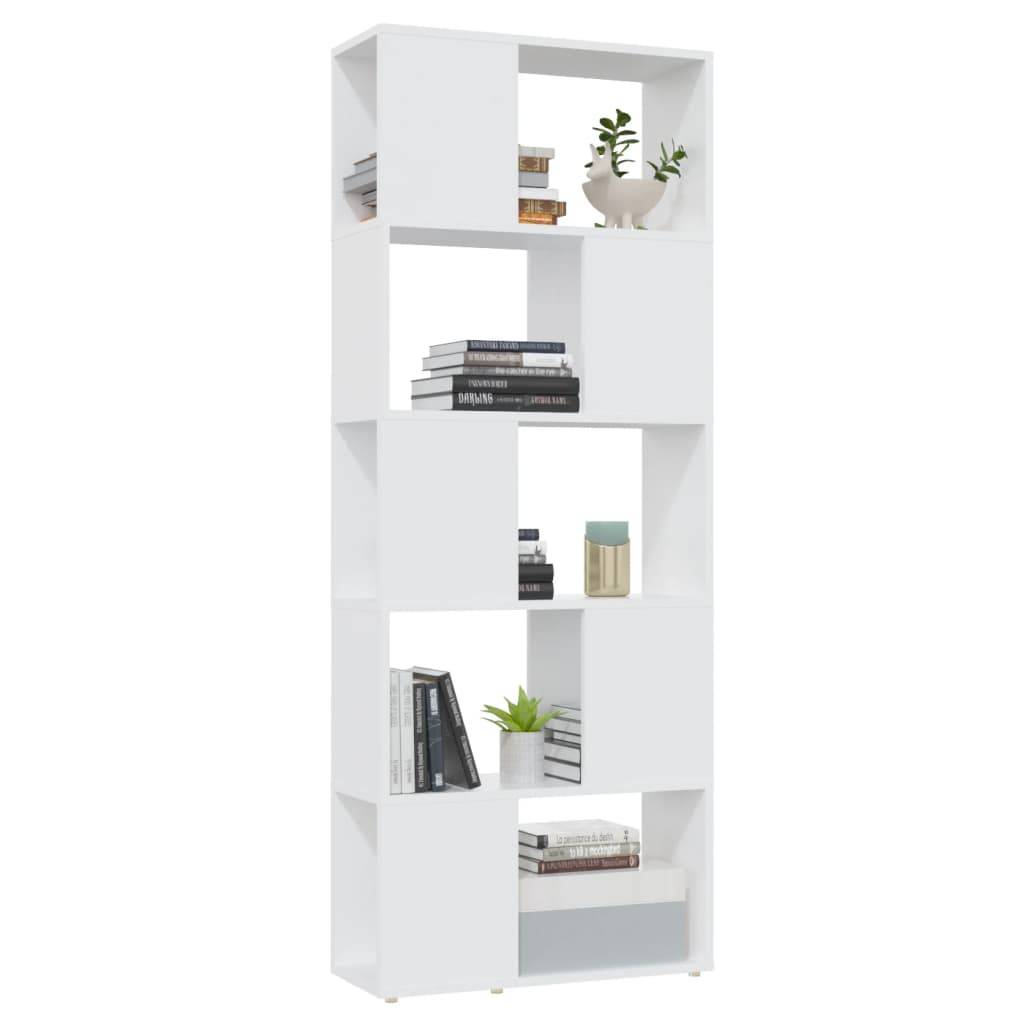 vidaXL Bücherregal Raumteiler Weiß 60x24x155 Holzwerkstoff