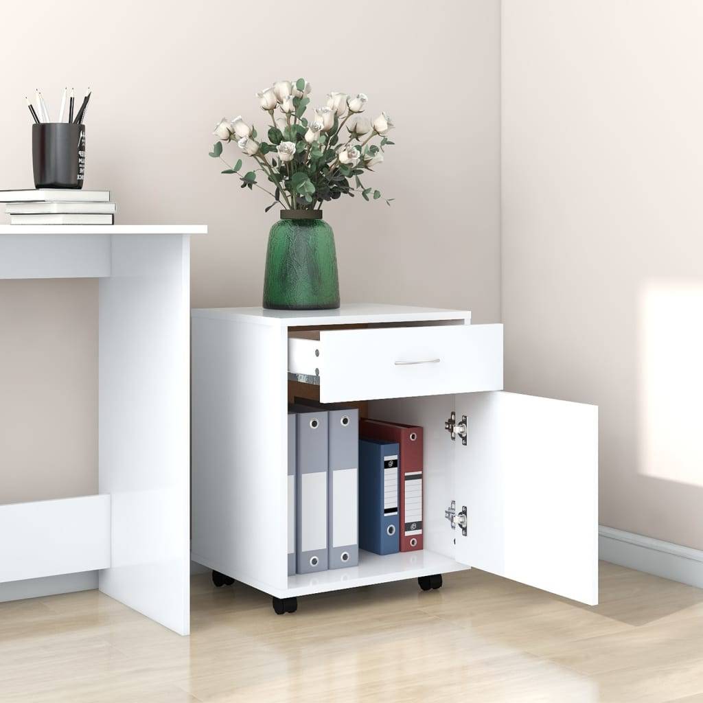 vidaXL Rollschrank Weiß 45x38x54 cm Holzwerkstoff