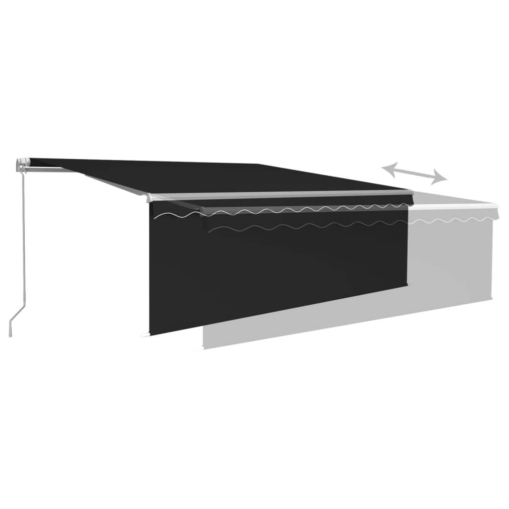 vidaXL Markise Manuell Einziehbar mit Rollo & LED 4,5x3 m Anthrazit