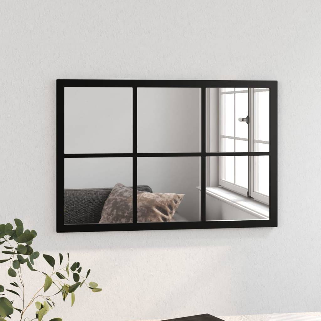 vidaXL Wandspiegel Schwarz 60x40 cm Metall