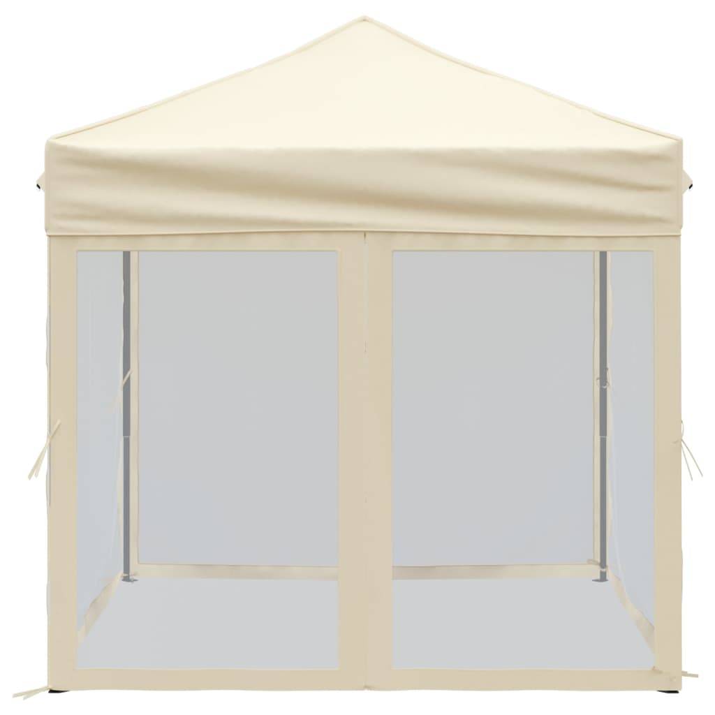 vidaXL Partyzelt Faltbar mit Seitenwänden Creme 2x2 m