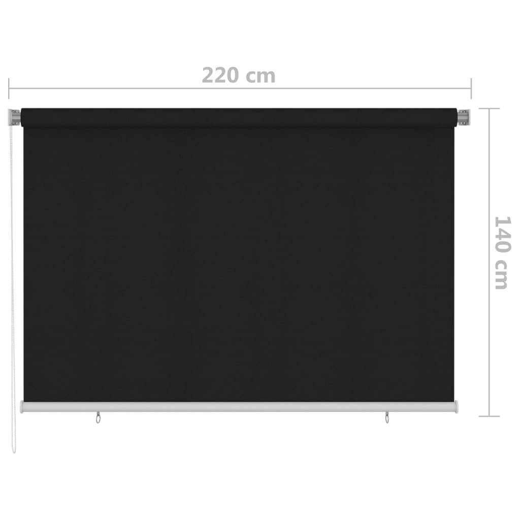vidaXL Außenrollo 220x140 cm Schwarz