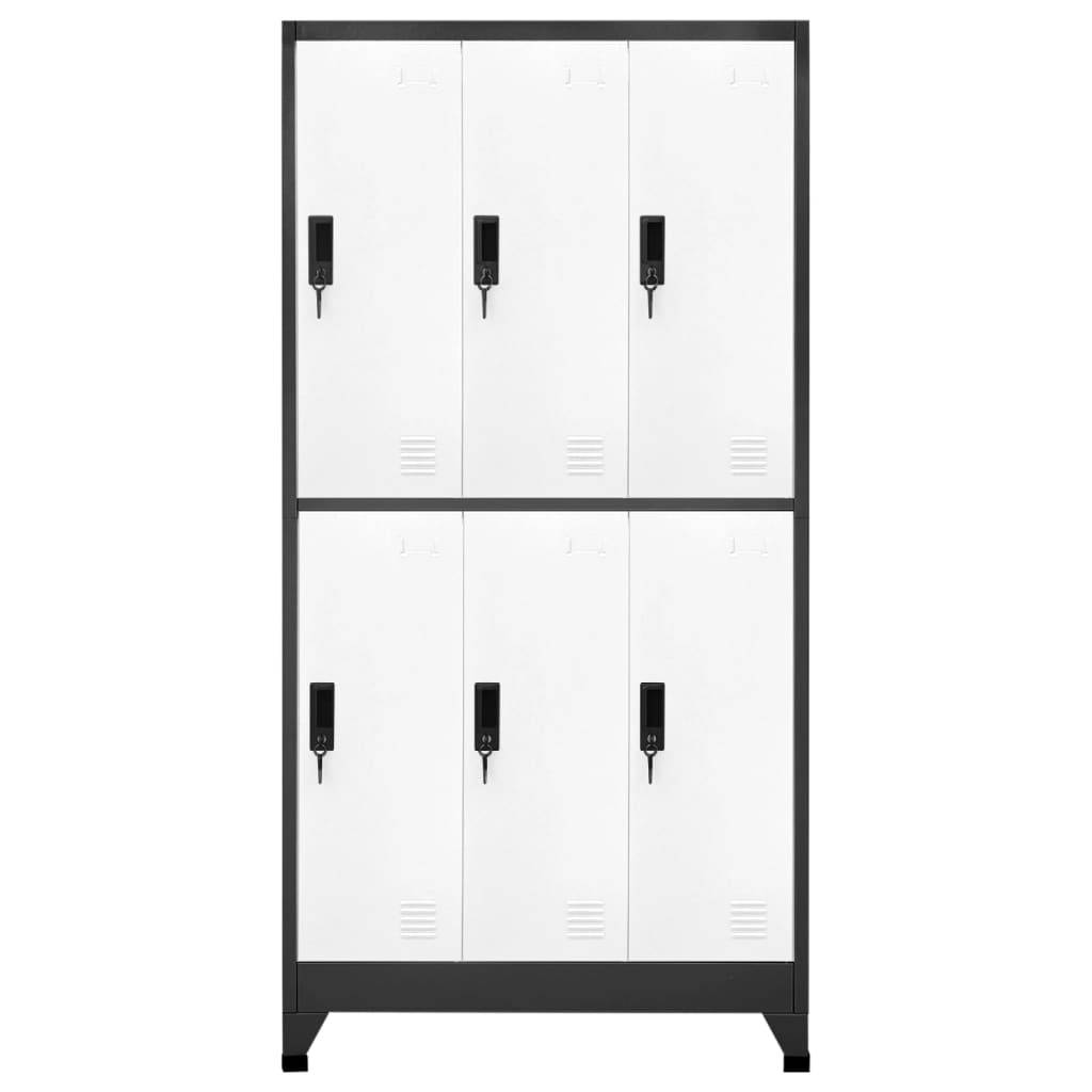 vidaXL Schließfachschrank Anthrazit und Weiß 90x45x180 cm Stahl