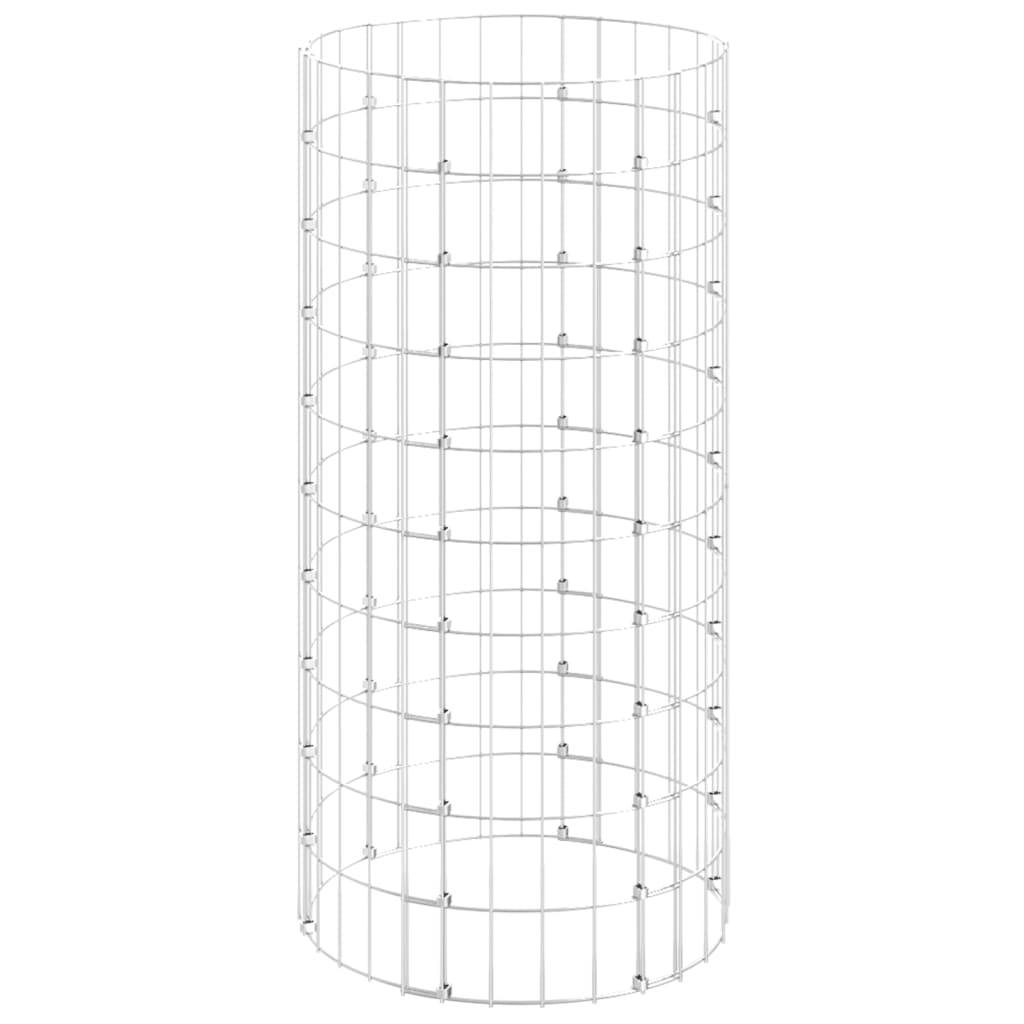 vidaXL Gabionen-Säule Rund Verzinkter Stahl Ø50x100 cm