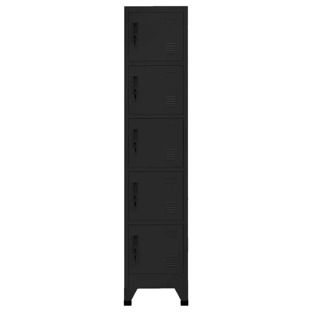 vidaXL Schließfachschrank Schwarz 38x40x180 cm Stahl