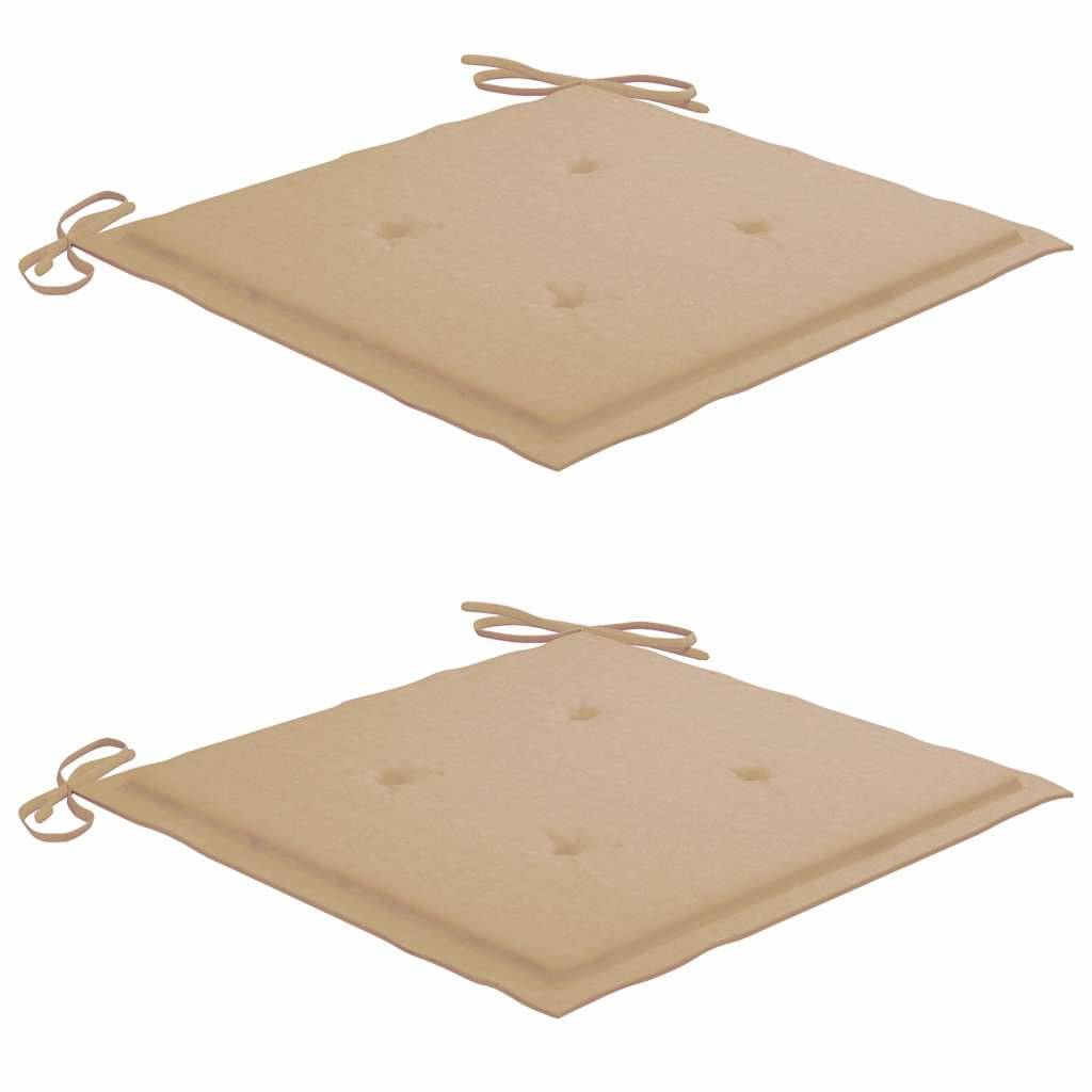 vidaXL Klappbare Gartenstühle 2 Stk. mit Sitzkissen Massivholz Akazie