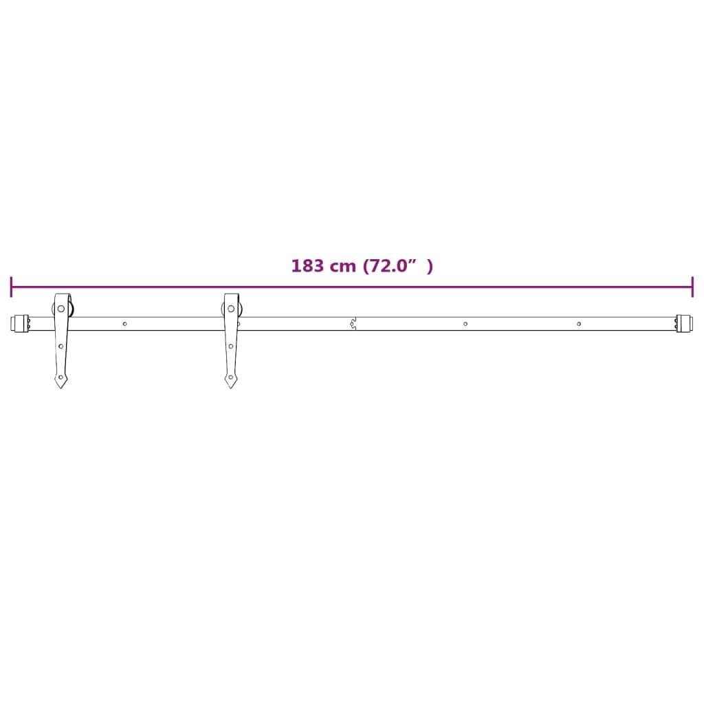 vidaXL Schiebetürbeschlag 183 cm Stahl Weiß