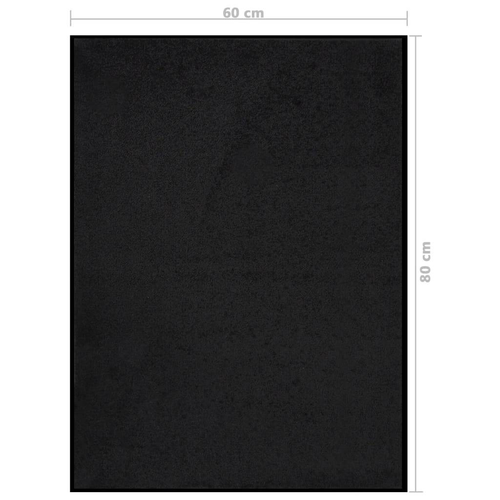 vidaXL Fußmatte 60x80 cm Schwarz