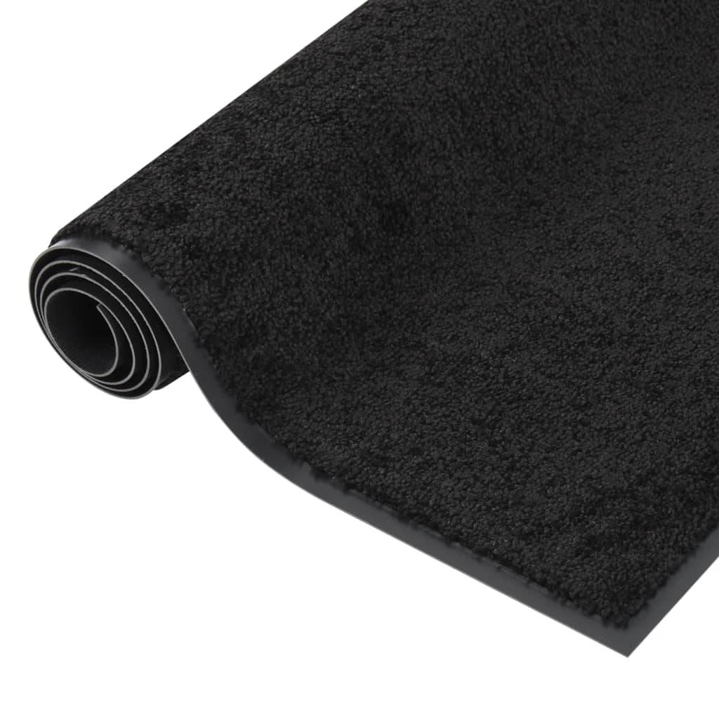 vidaXL Fußmatte 60x80 cm Schwarz