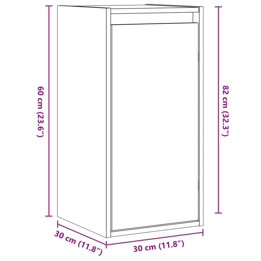 vidaXL Wandschränke 2 Stk. Grau 30x30x100 cm Massivholz Kiefer