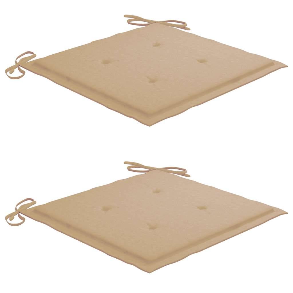 vidaXL Klappbare Gartenstühle 2 Stk. mit Kissen Massivholz Akazie
