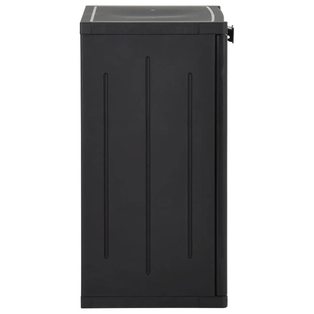 vidaXL Gartenschrank Schwarz 65x45x88 cm PP Rattan-Optik