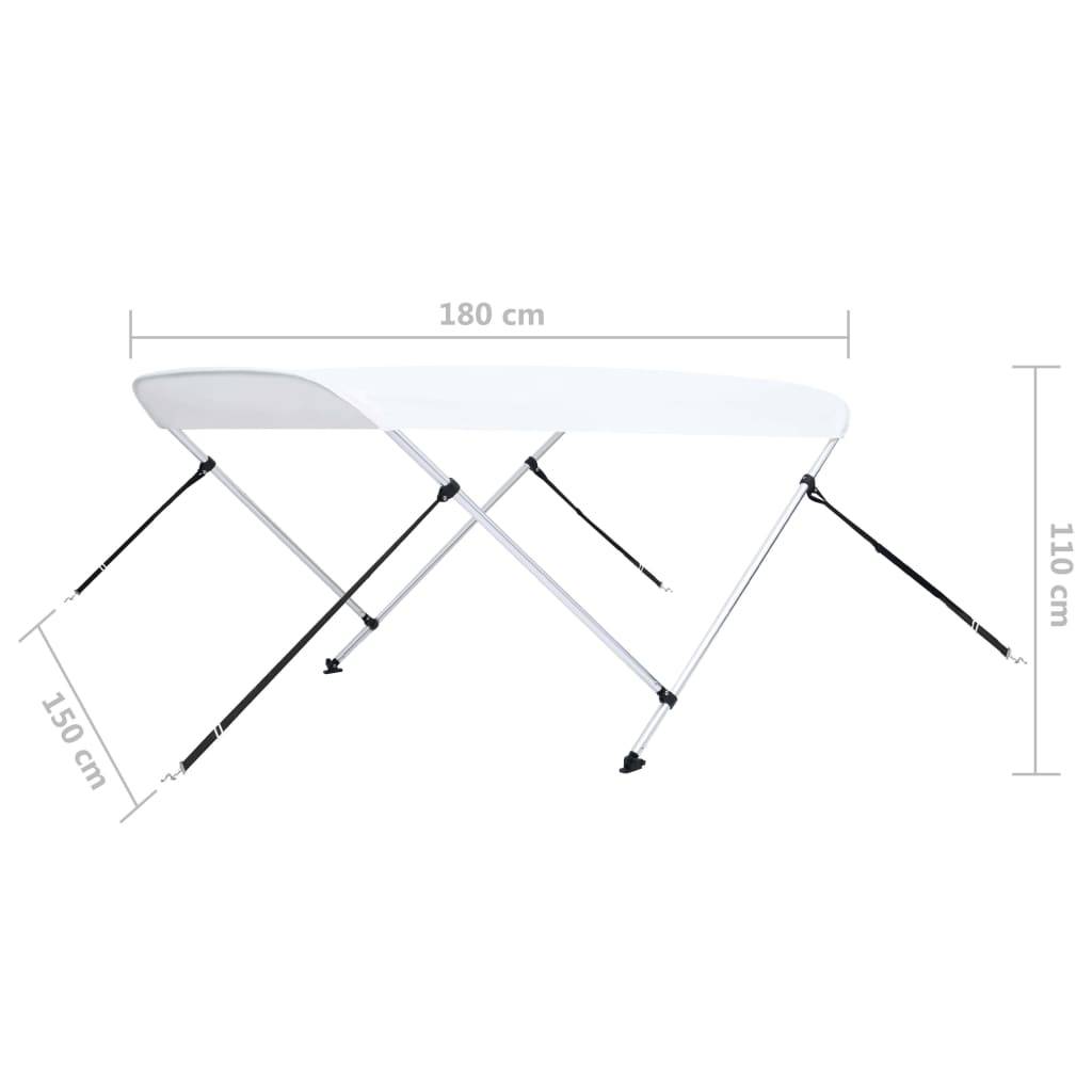 vidaXL 2-Bow Bimini Top Weiß 180x150x110 cm