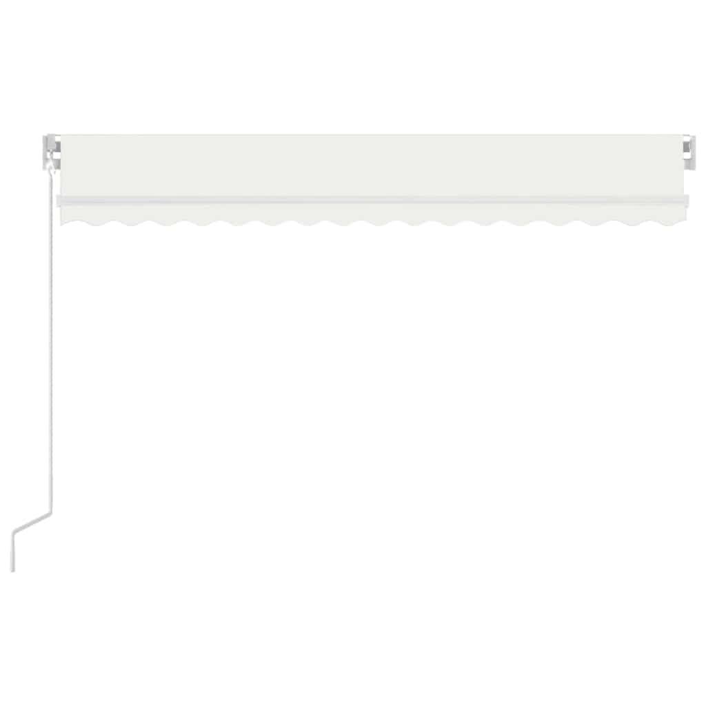 vidaXL Markise Manuell Einziehbar mit LED 400x300 cm Creme