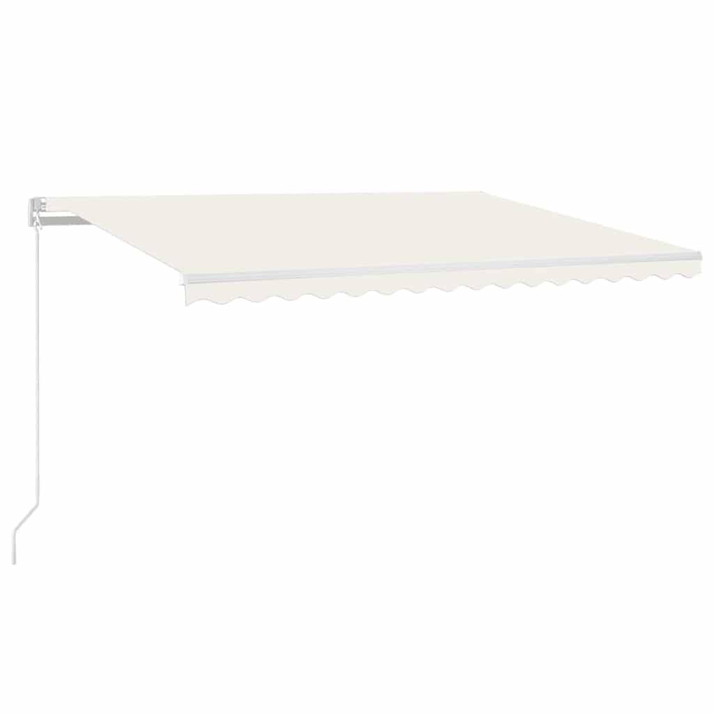vidaXL Markise Manuell Einziehbar mit LED 400x300 cm Creme