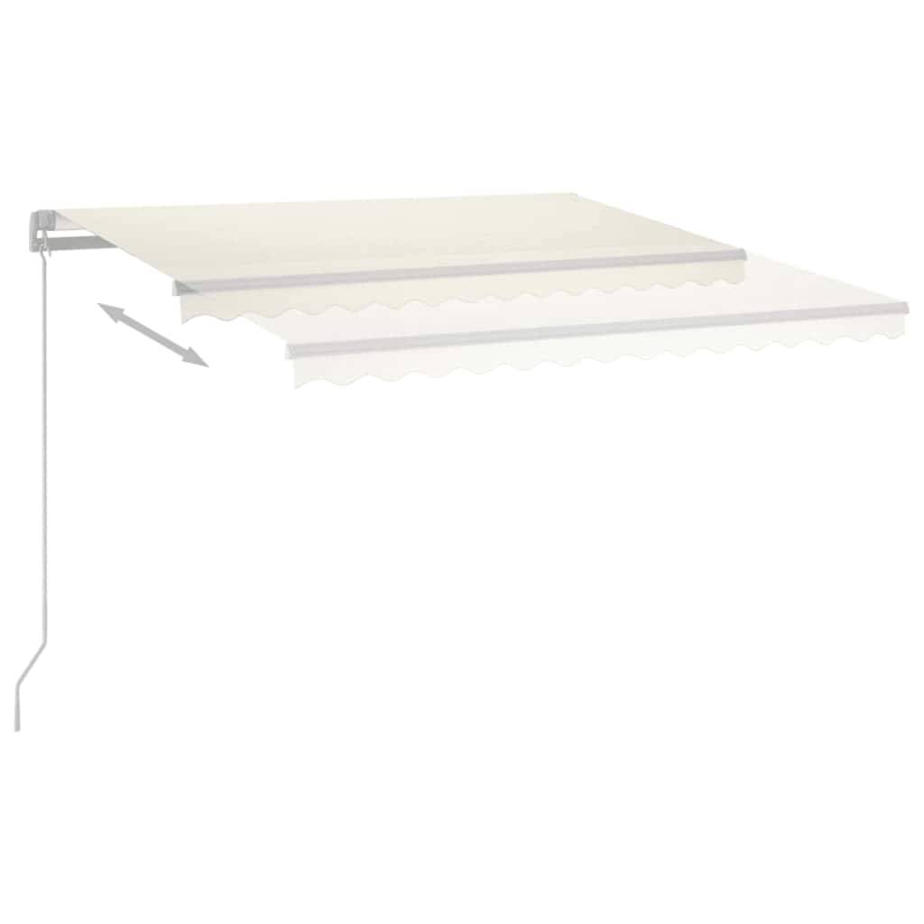 vidaXL Markise Manuell Einziehbar mit LED 400x300 cm Creme