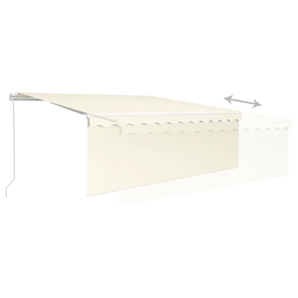 vidaXL Markise Manuell Einziehbar mit Rollo & LED 4x3 m Creme
