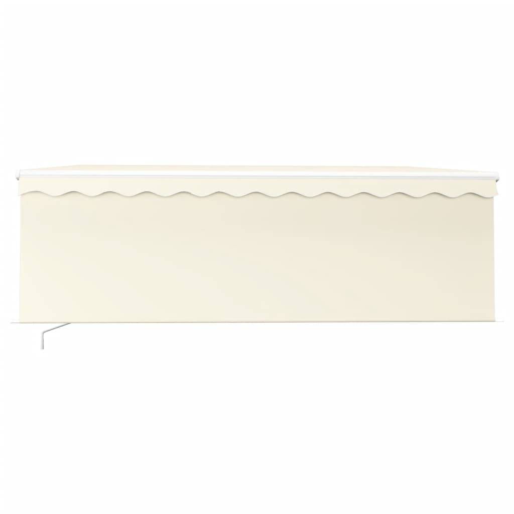vidaXL Markise Manuell Einziehbar mit Rollo & LED 4x3 m Creme