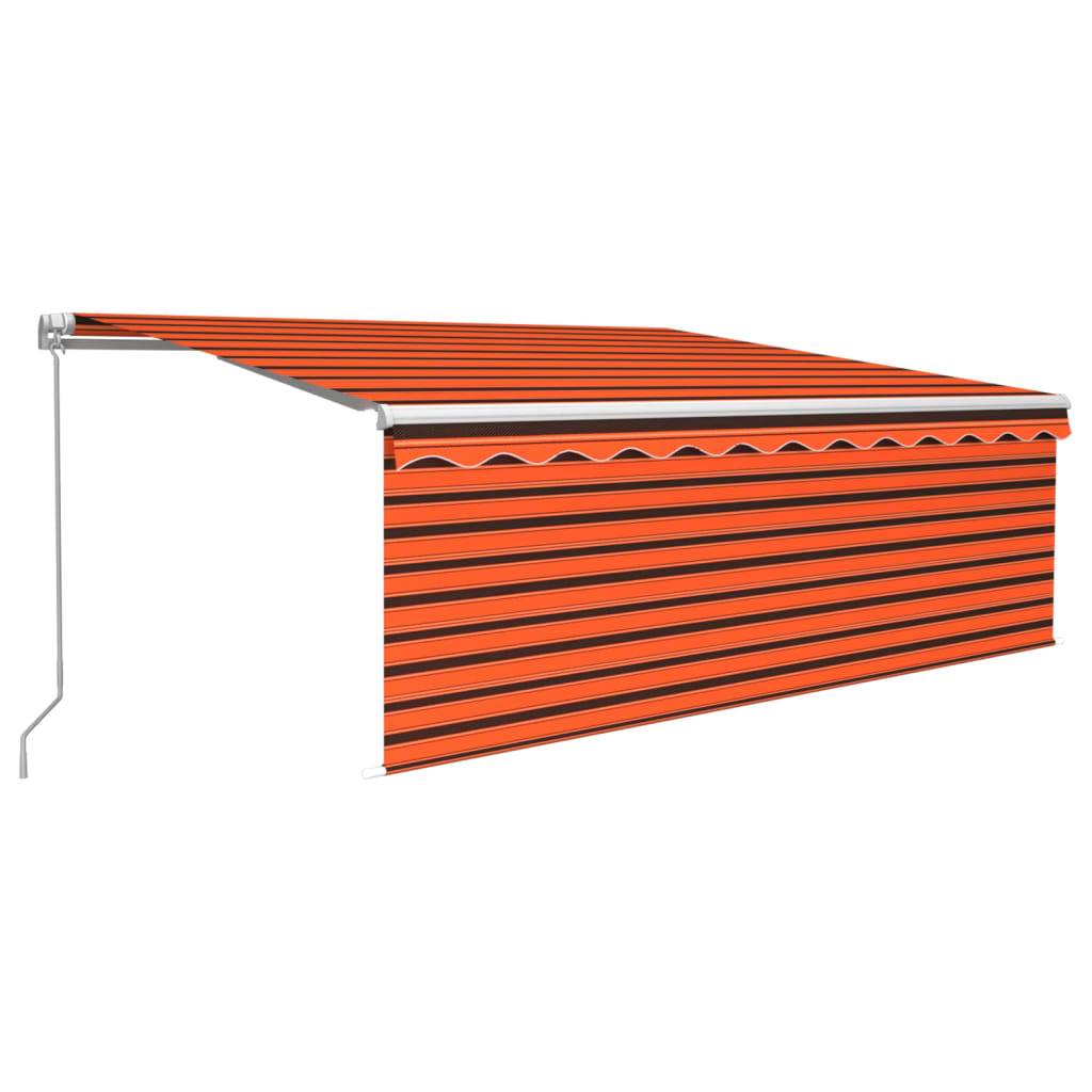 vidaXL Markise Manuell Einziehbar mit Rollo & LED 4,5x3 m Orange Braun