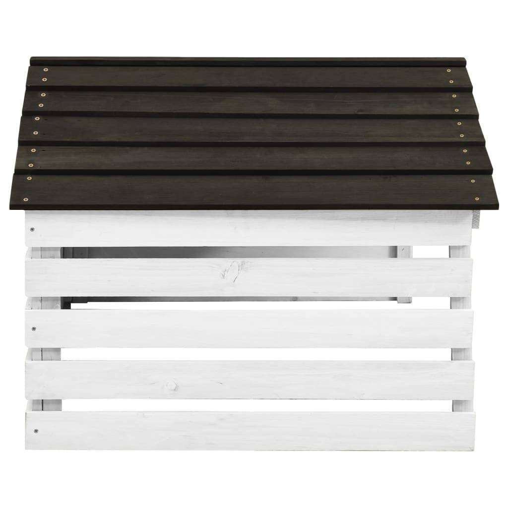 vidaXL Mähroboter-Garage Schwarz und Weiß 78x74x54 cm Tannenholz