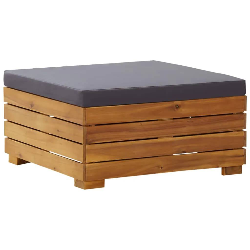 vidaXL Gartentisch und Hocker mit Kissen Massivholz Akazie