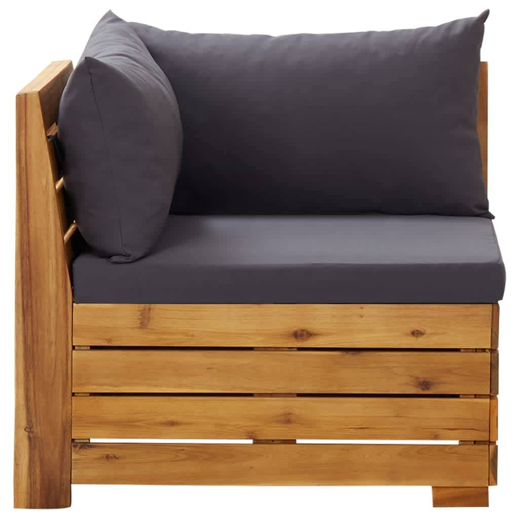 vidaXL 2-tlg. Garten-Lounge-Set mit Kissen Massivholz Akazie