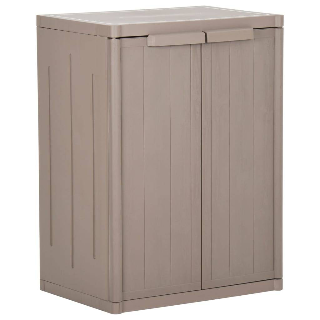 vidaXL Gartenschrank Braun 65x45x88 cm PP Holz-Optik
