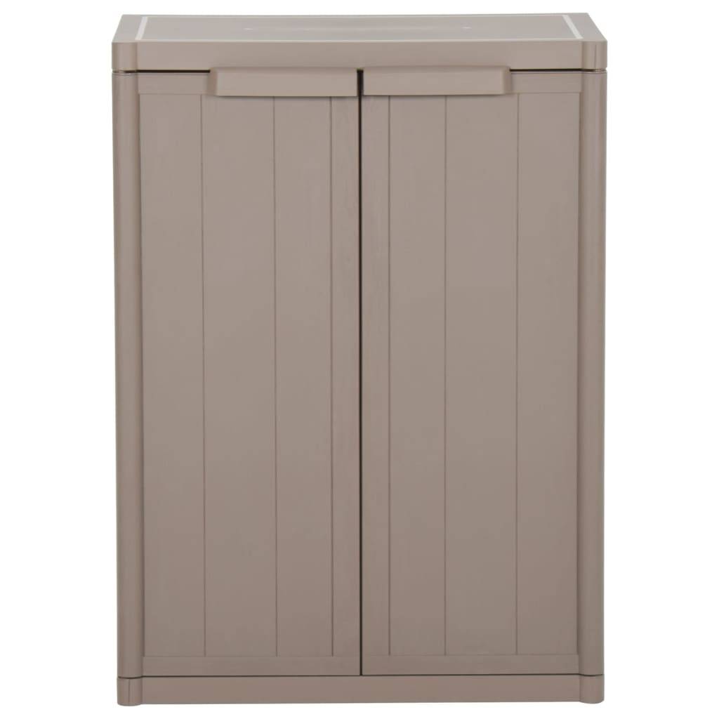 vidaXL Gartenschrank Braun 65x45x88 cm PP Holz-Optik