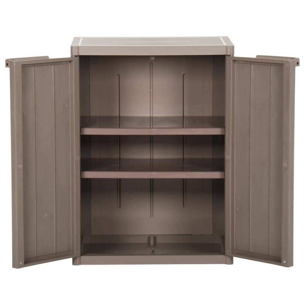 vidaXL Gartenschrank Braun 65x45x88 cm PP Holz-Optik
