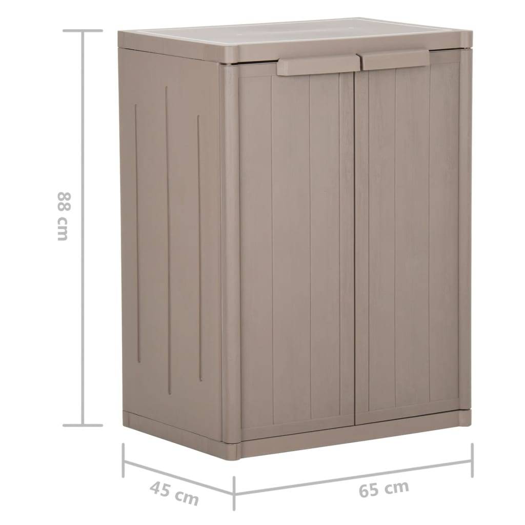 vidaXL Gartenschrank Braun 65x45x88 cm PP Holz-Optik