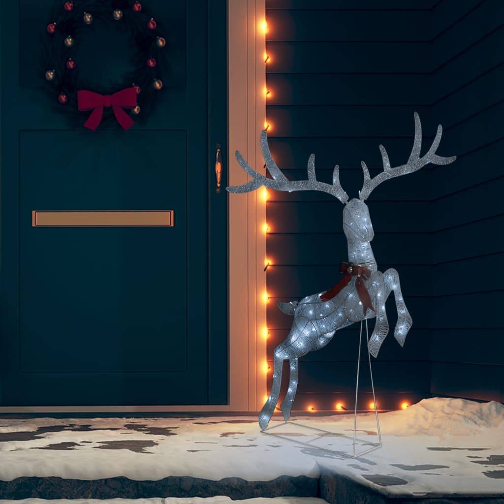 vidaXL LED-Rentier Fliegend Weihnachtsdeko 120 LEDs Weiß Kaltweiß