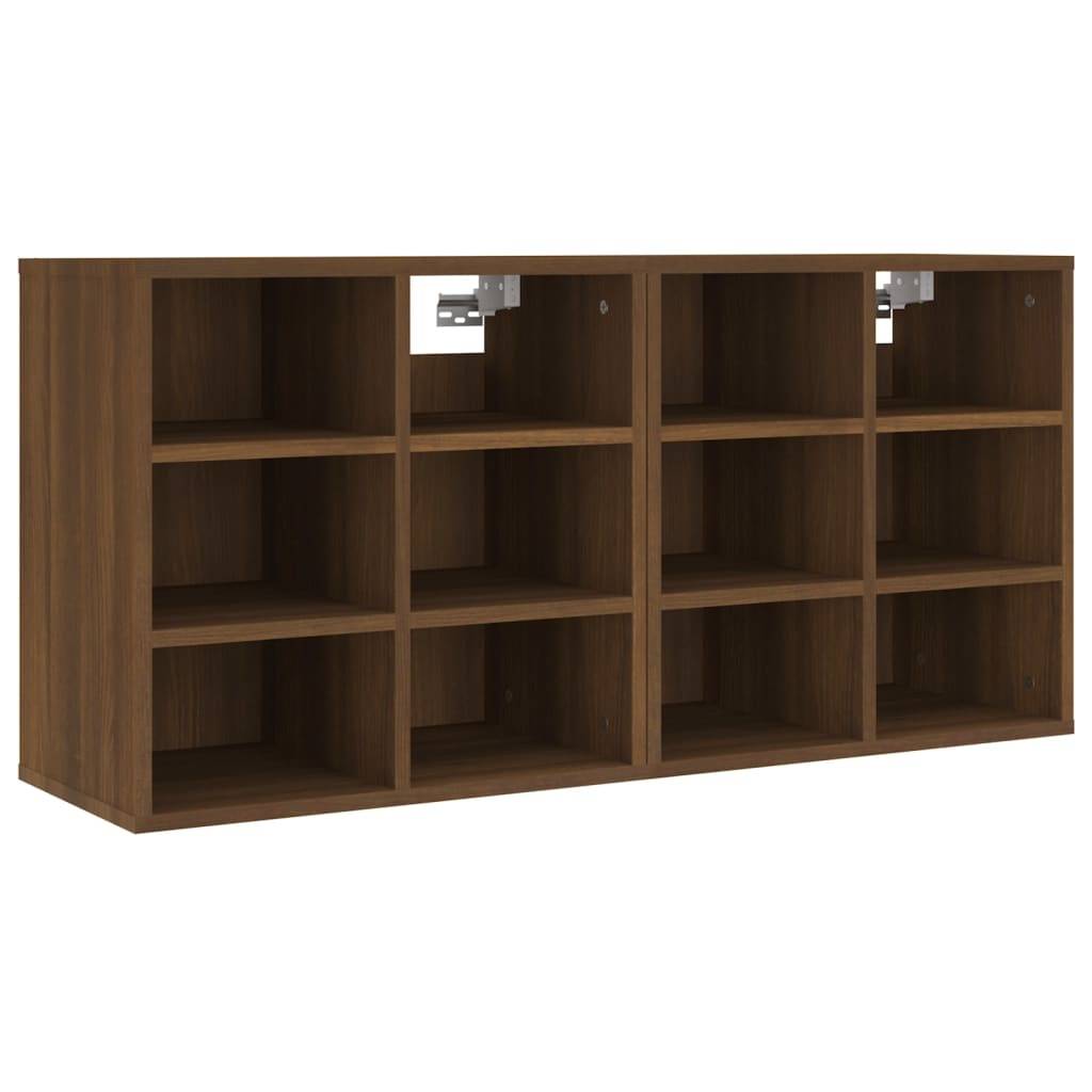 vidaXL Schuhregale 2 Stk. Braun Eichen-Optik 52,5x30x50 cm