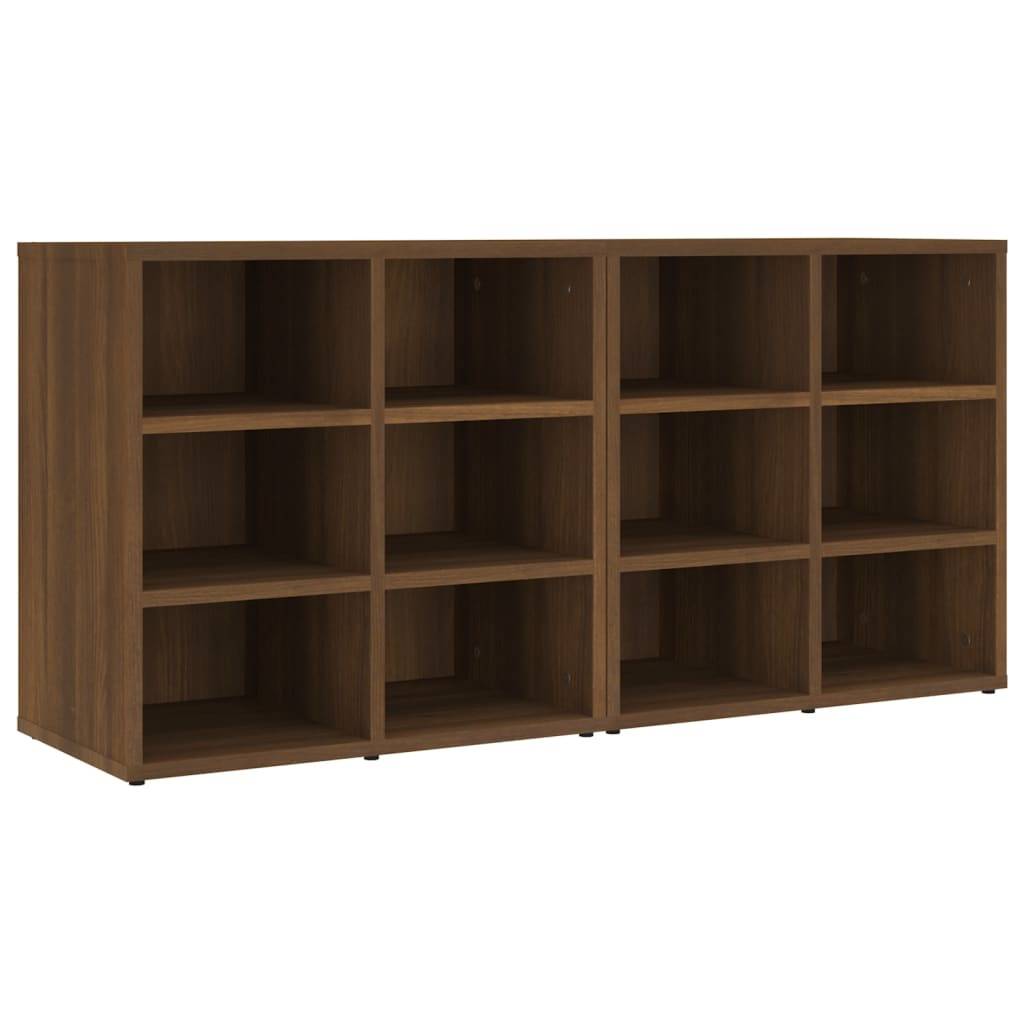 vidaXL Schuhregale 2 Stk. Braun Eichen-Optik 52,5x30x50 cm