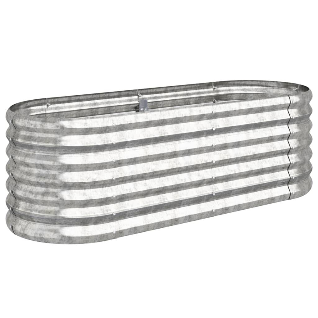 vidaXL Hochbeet Pulverbeschichteter Stahl 114x40x36 cm Silbern