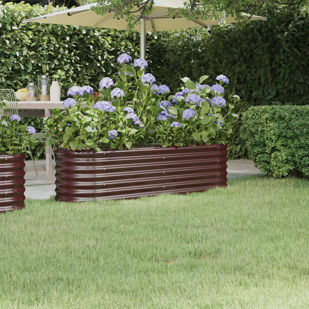 vidaXL Hochbeet Pulverbeschichteter Stahl 152x40x36 cm Braun