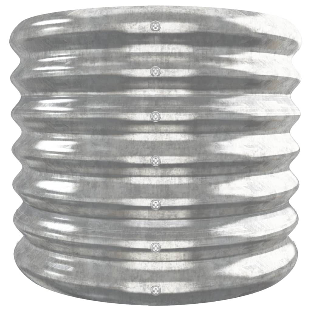 vidaXL Hochbeet Pulverbeschichteter Stahl 332x40x36 cm Silbern