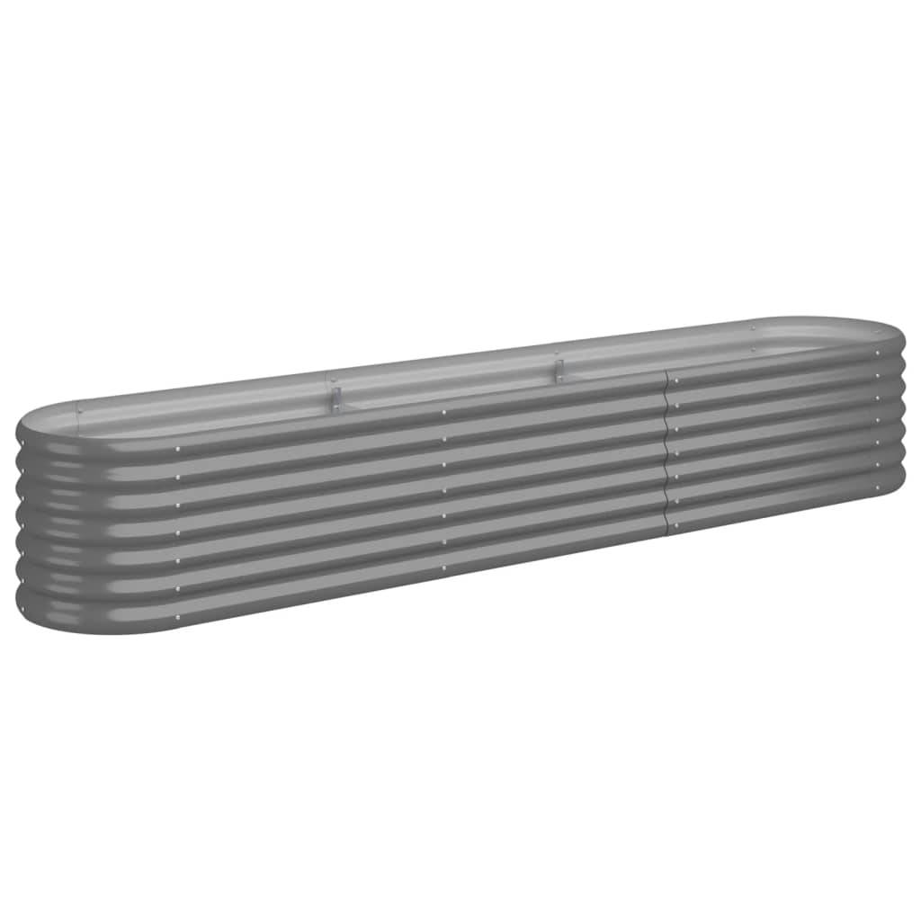 vidaXL Hochbeet Pulverbeschichteter Stahl 224x40x36 cm Grau