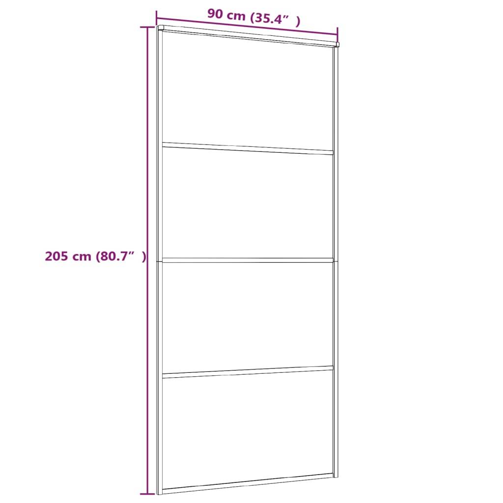 vidaXL Schiebetür ESG-Glas und Aluminium 90x205 cm Weiß