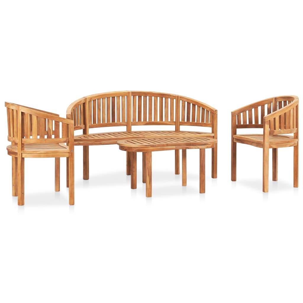 vidaXL 4-tlg. Garten-Lounge-Set Massivholz Teak