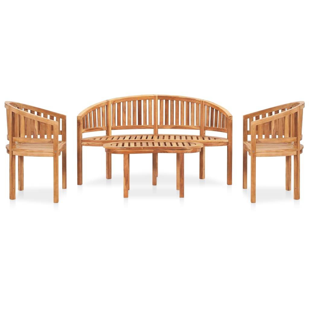 vidaXL 4-tlg. Garten-Lounge-Set Massivholz Teak