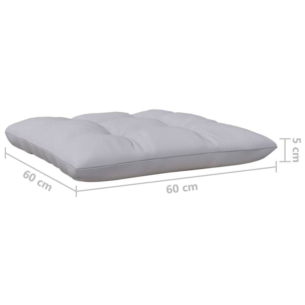 vidaXL 7-tlg. Garten-Lounge-Set mit Grauen Kissen Kiefer Massivholz