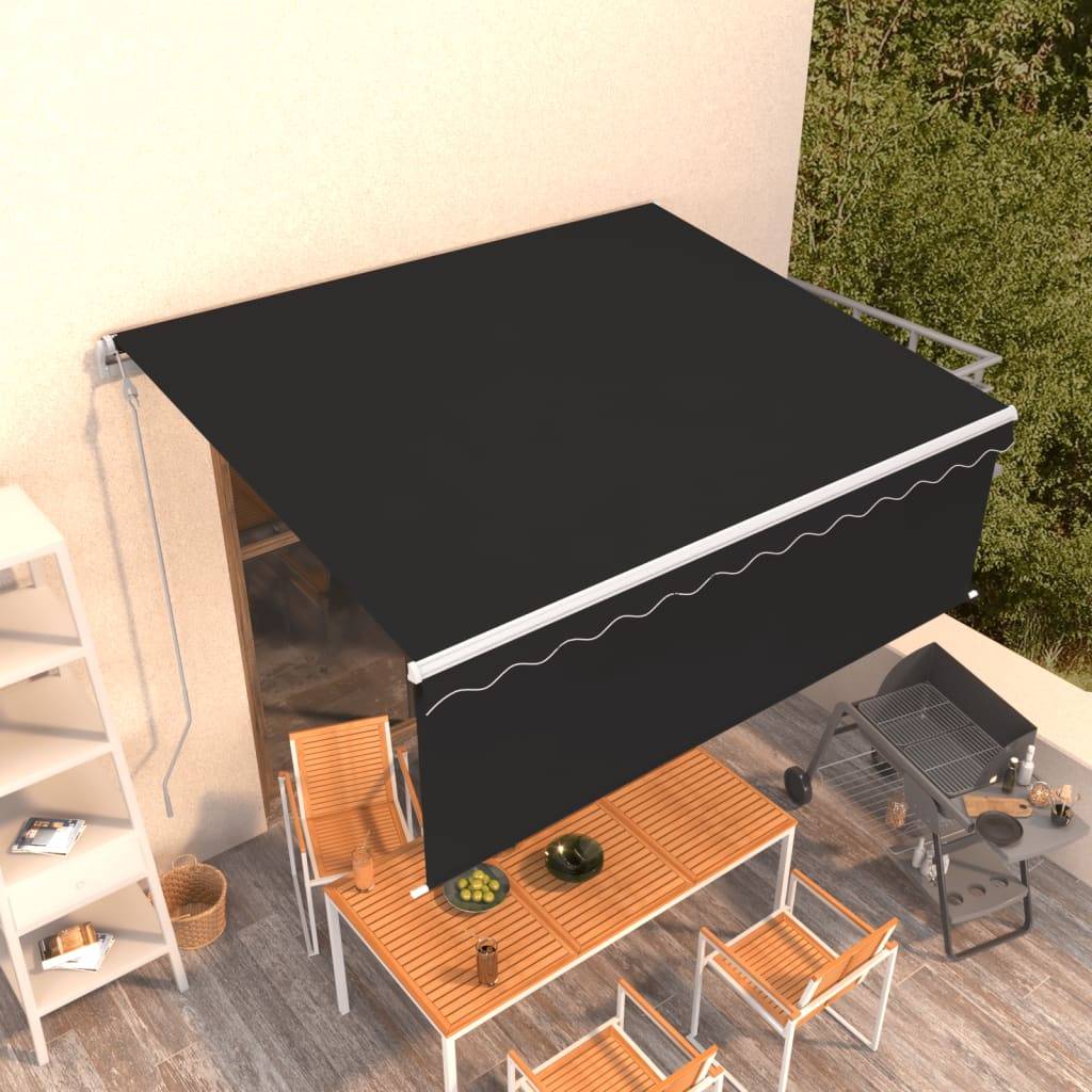 vidaXL Markise Automatisch Einziehbar mit Volant 4,5x3 m Anthrazit
